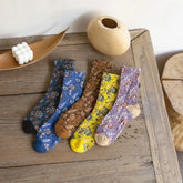5 Pairs Vintage Floral Women's Socks