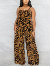 Leopard Spaghetti Strap Jumpsuits