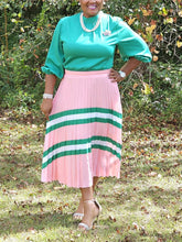 Striped Pleated Skirts