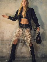 Leopard Print Irregular Mini Skirt