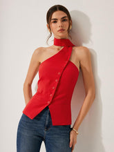 Halter Neck Buttoned Camisole Top