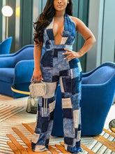 Halter Color Block Jumpsuits