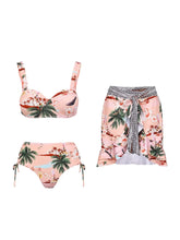 Palm Tree Print Vacation Bikini Set