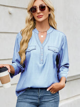 Casual Loose-Fit Lightweight Denim-Look Shirt