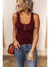 Summer Sleeveless Buttoned Knit Tank Top