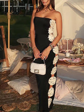 Leaf Patchwork Cutout Strapless Swimsuit