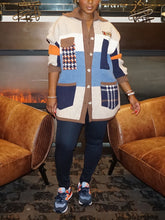 Retro Color Block Sweater Cardigans