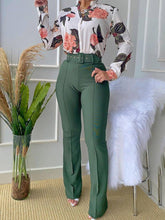 Floral Shirt Flared Pants Set