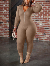 Knitted Padded Shoulder Hooded Jumpsuits