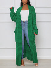 Knitted Solid Pocket Sweater Cardigans