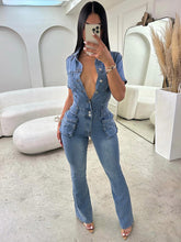 Denim Cargo Jumpsuits