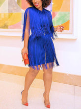 Fringe Sleeveless Mini Dresses