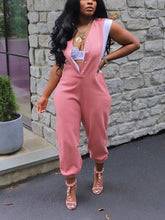 Contrast Stitching Jumpsuits