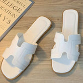 Square Head Open-toe Flat Sandal Slippers