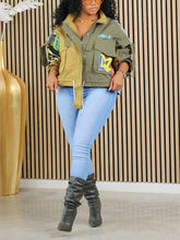 Cropped Contrast Denim Jackets