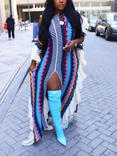 Ruffle Slit Knit Dresses