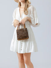 Handwoven Wooden Bead Square Bag