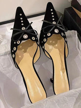 Hollow Pointed High Heels Sandals Closed Toe Half Slippers