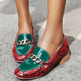 Serpentine PU Low Heel Pump Shoes