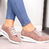 Comfort Suede Hollow Wedges Sneakers