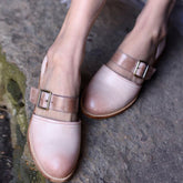 Low Heel Closed-toe Pump Shoes With Buckle