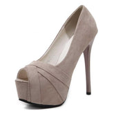 Suede Stiletto Heels Pumps Prom Shoes