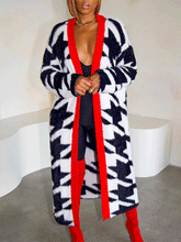 Fur Houndstooth Cardigans