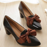 Bowknot Pointed Closed-toe Pumps Dance Shoes