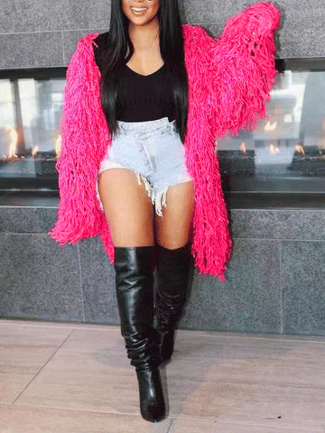 Fringe Knitted Sweater Cardigans
