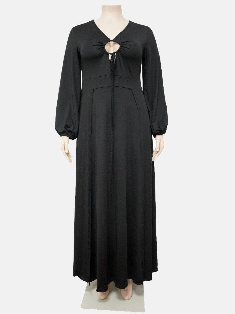 Side Split Drawstring Front Dresses