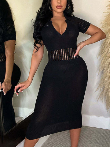 Knit Solid Midi Dresses