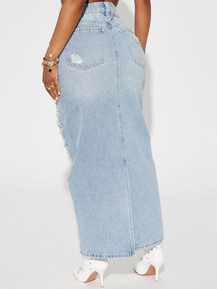 Ripped Denim Skirts