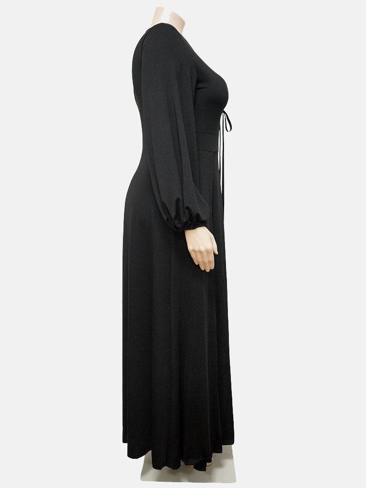 Side Split Drawstring Front Dresses