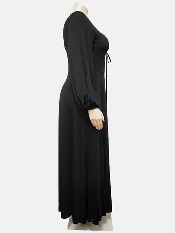 Side Split Drawstring Front Dresses