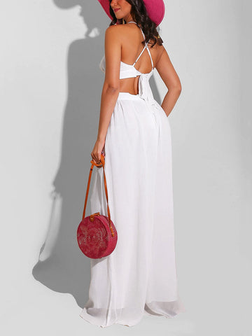 Straps V-Neck Cut Out Jumpsuits