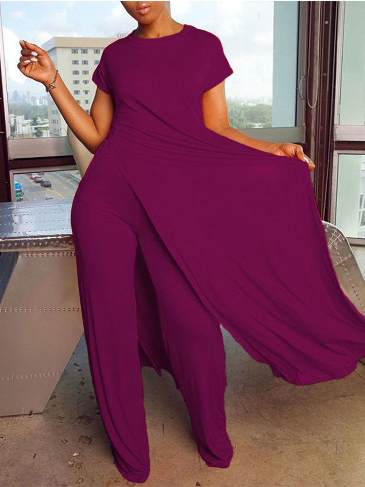 High Slit Longline Top Pants Set