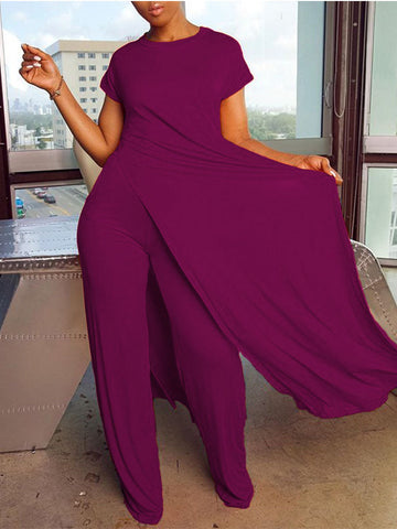 High Slit Longline Top Pants Set