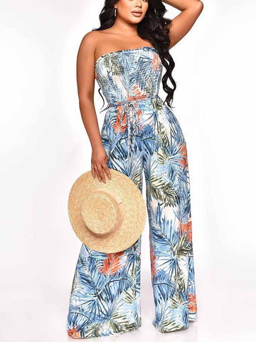 Tube Boho Beach Wide Leg Jumpsuits