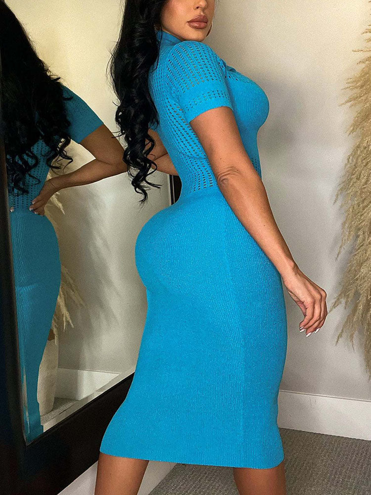 Knit Solid Midi Dresses