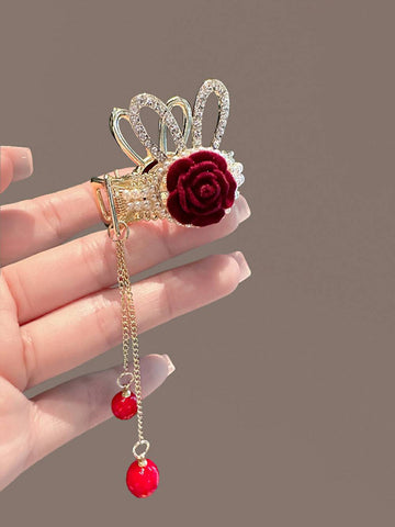 Antler & Bunny Ears Rose Hair Clip