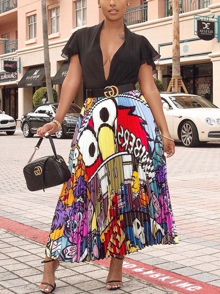 Cartoon Pleated Skirts