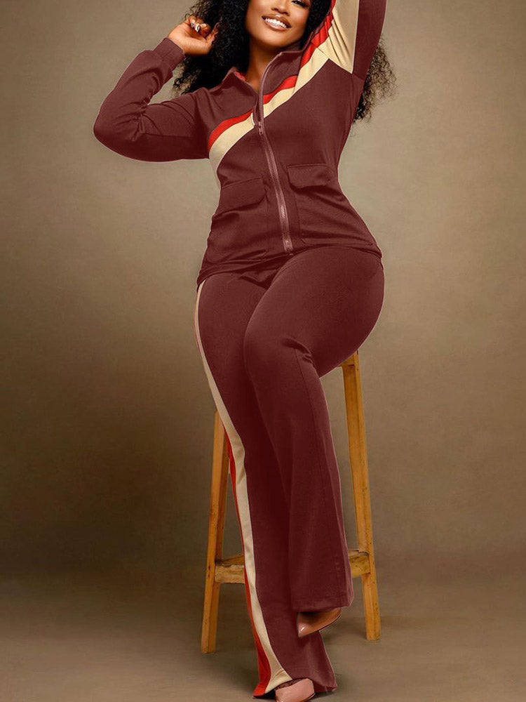 Casual Zip Jacket Pants Set