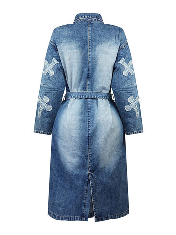 Cross Denim Trench Coats