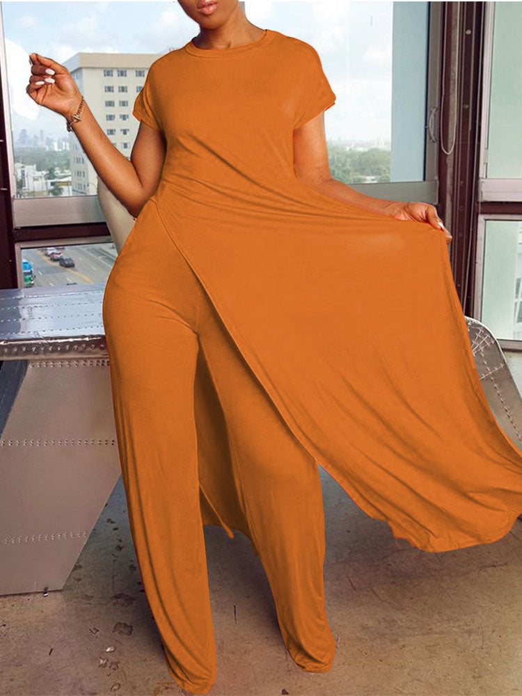 High Slit Longline Top Pants Set