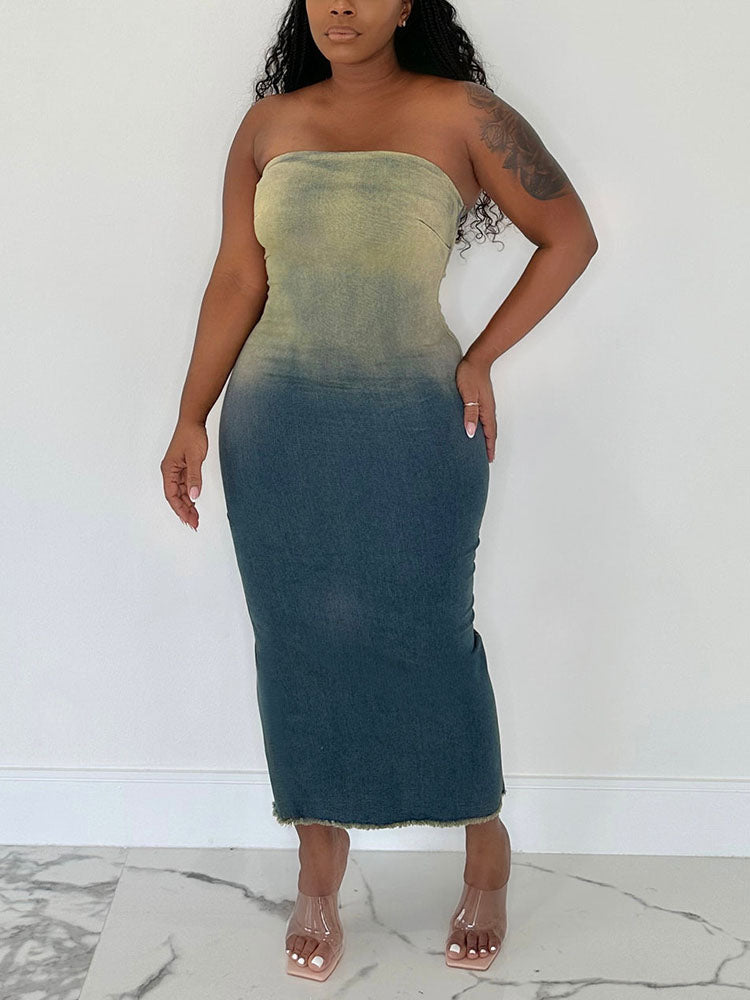 Strapless Denim Dresses