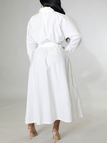 Casual Solid Split Joint Shirt Dresses