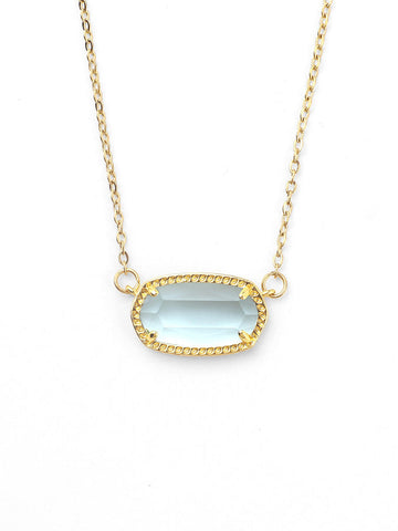 Oval Birthstone Pendant Necklace