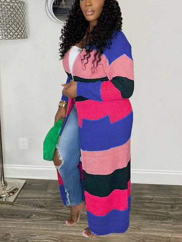 Knitted Color Block Cardigans