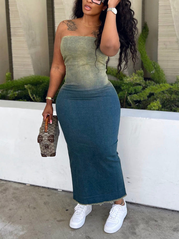 Strapless Denim Dresses