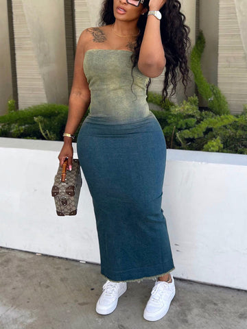 Strapless Denim Dresses